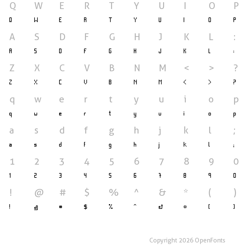 Character Map of Basica Regular