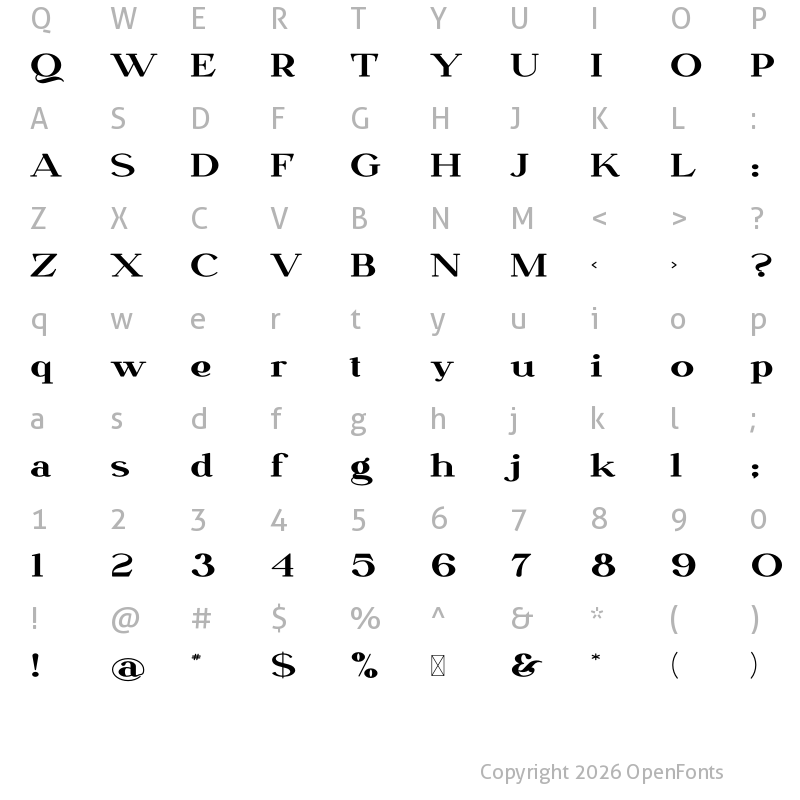 Character Map of Basil Regular