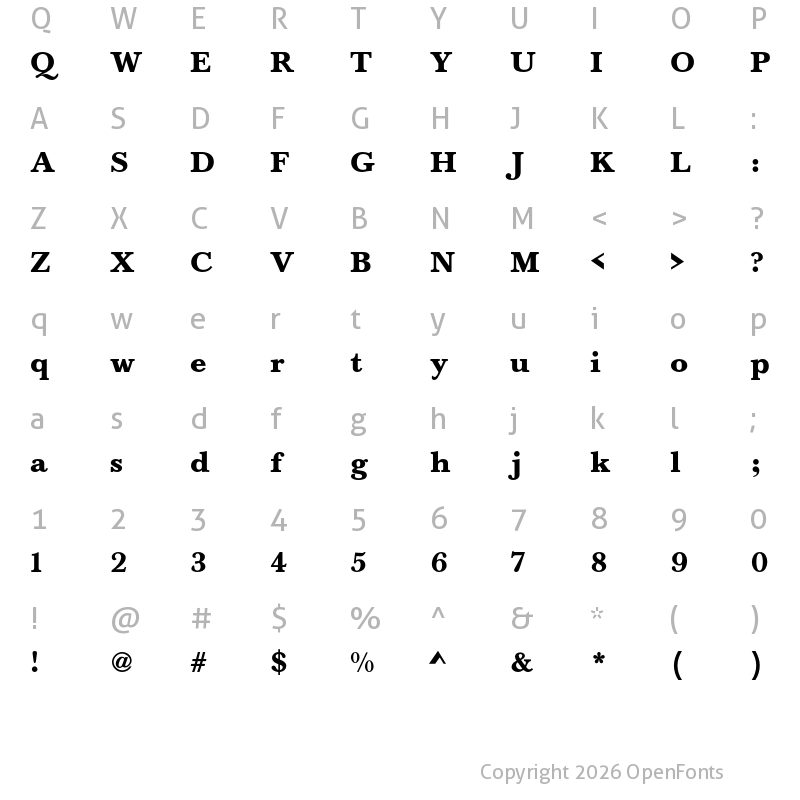 Character Map of Baskervald ADF Std Heavy