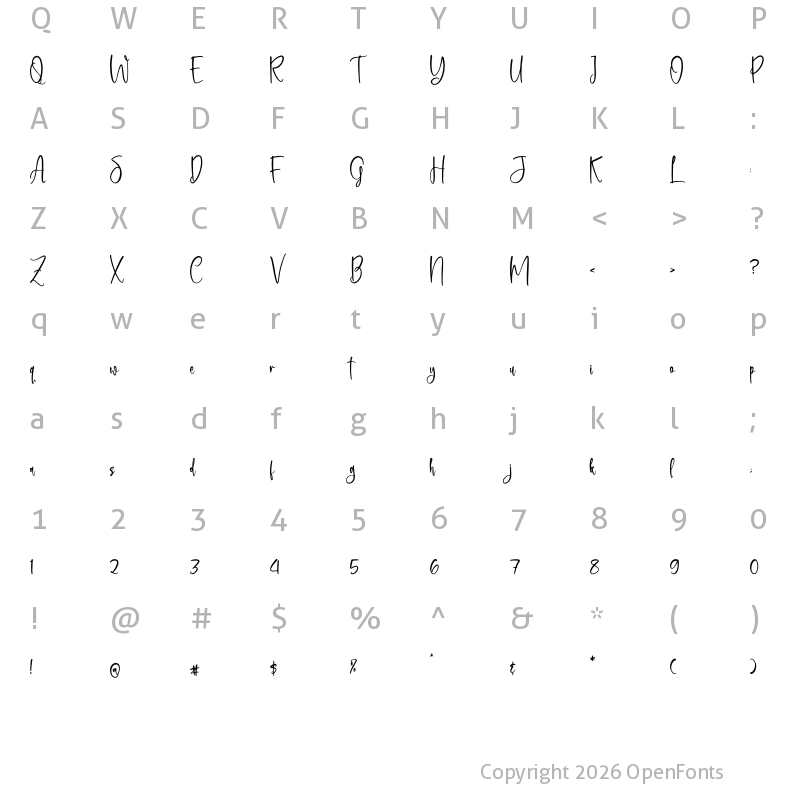 Character Map of Basteranie Mondhisa Regular
