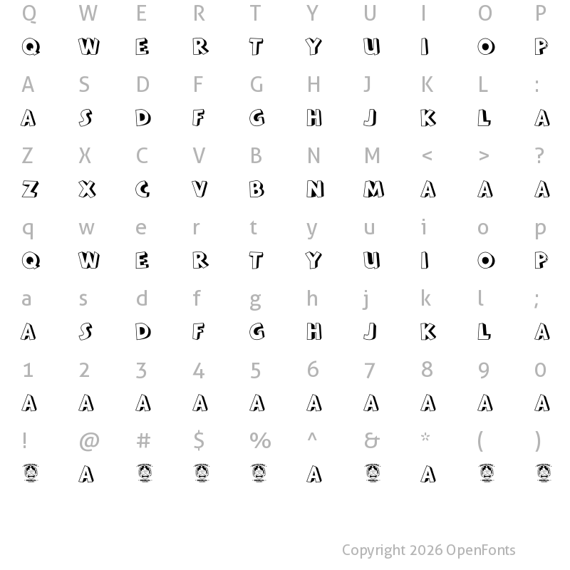 Character Map of BATAVIA KOTA Regular