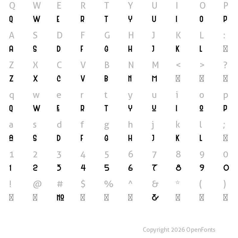 Character Map of Batavia Sans Clean Regular