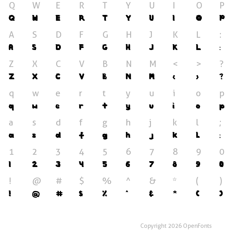 Character Map of Bath Time Regular