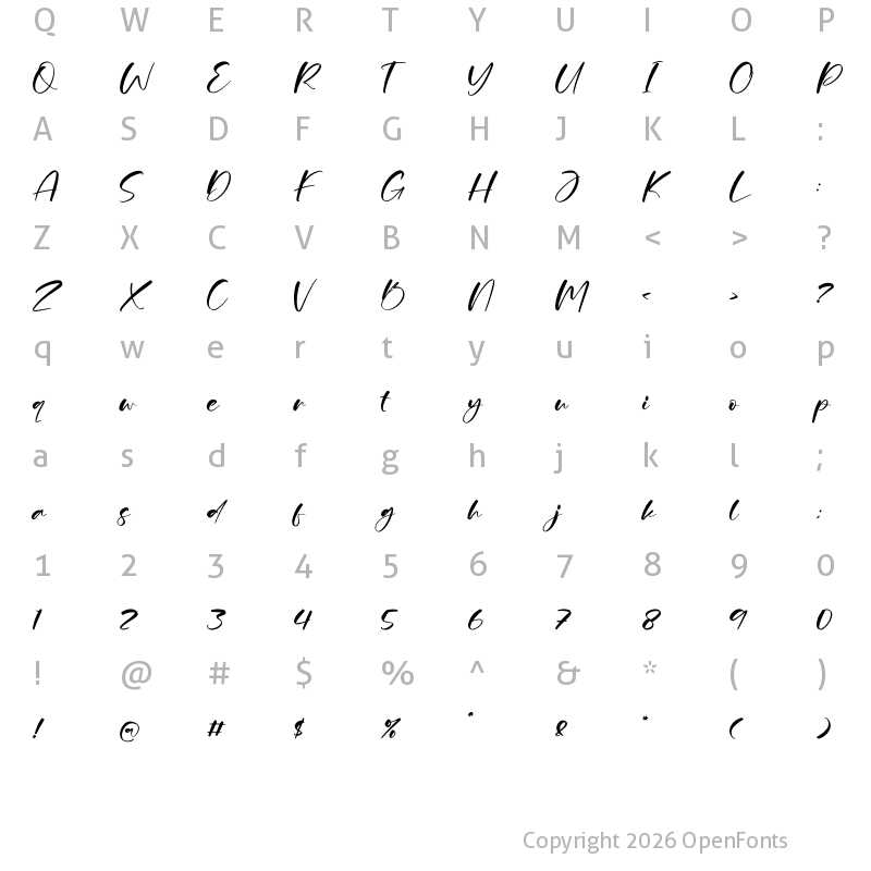 Character Map of Bathedya Regular