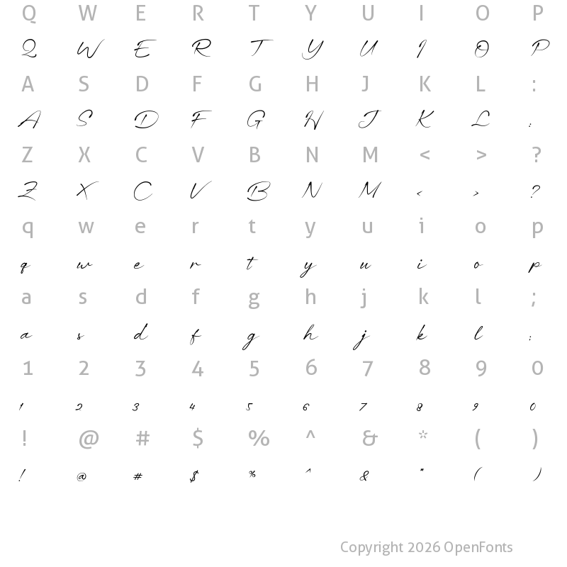 Character Map of Bathurst Regular