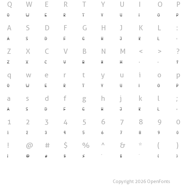 Character Map of Batik Dress Regular
