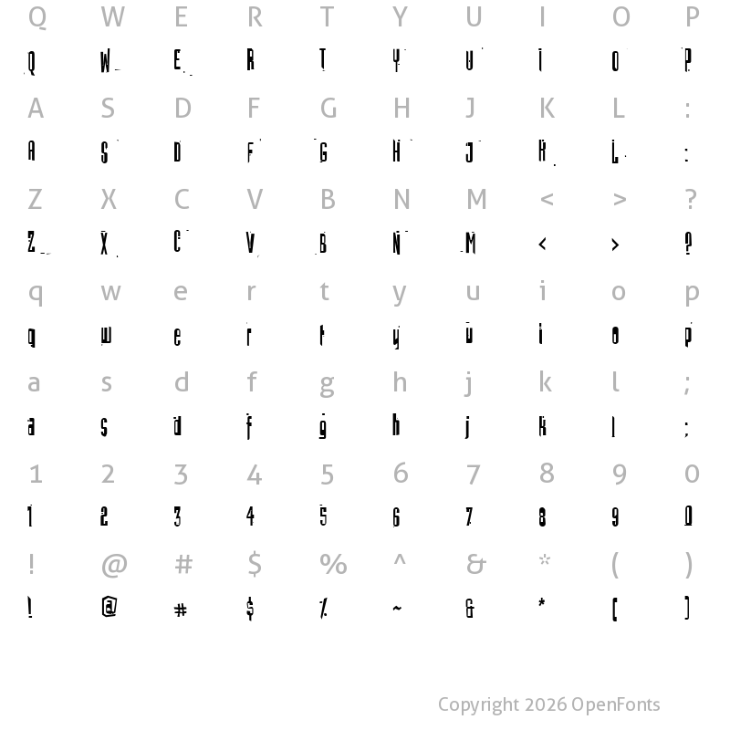 Character Map of Batmos Regular