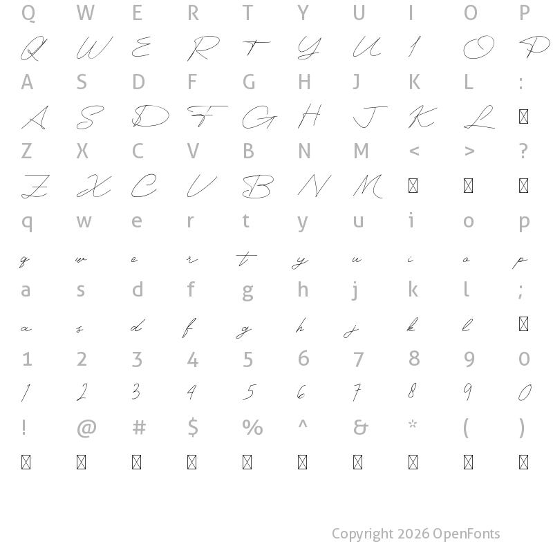 Character Map of Battenfill Regular