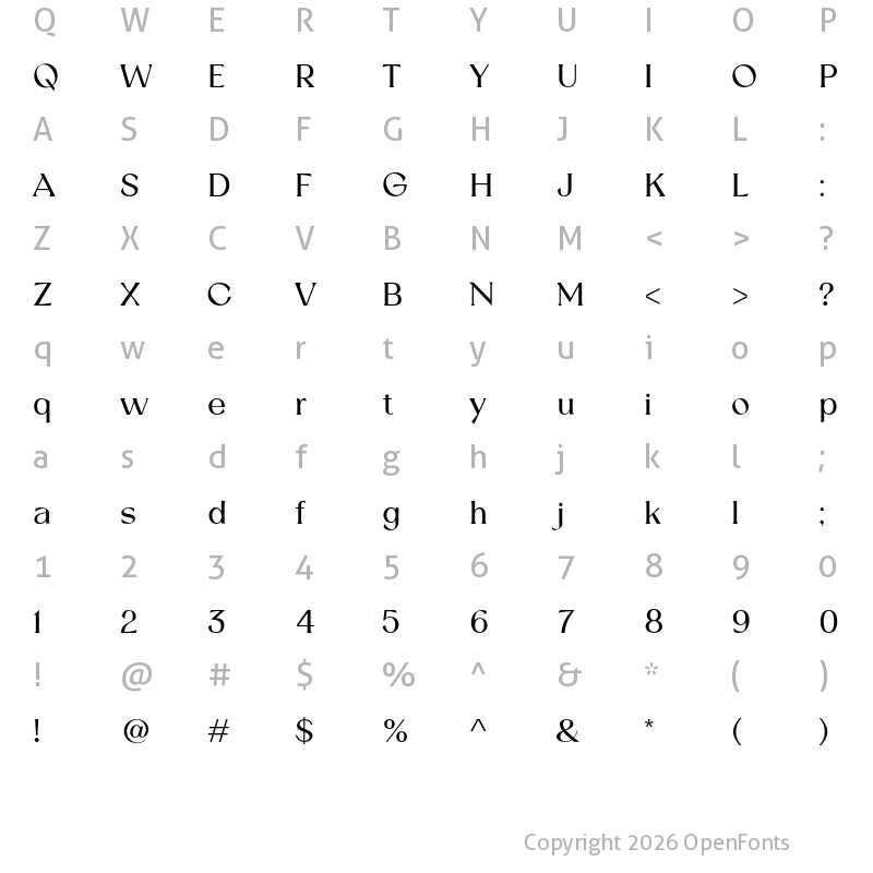 Character Map of Batusa Regular