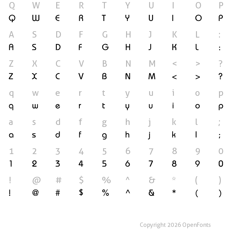 Character Map of Bauhaus Regular