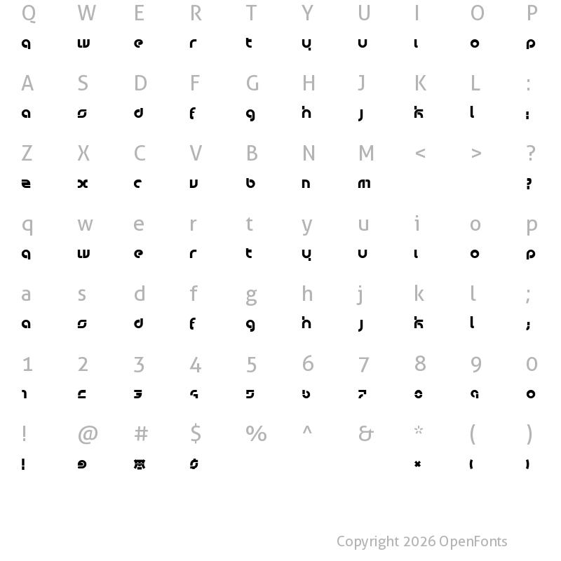 Character Map of bauwerck Regular