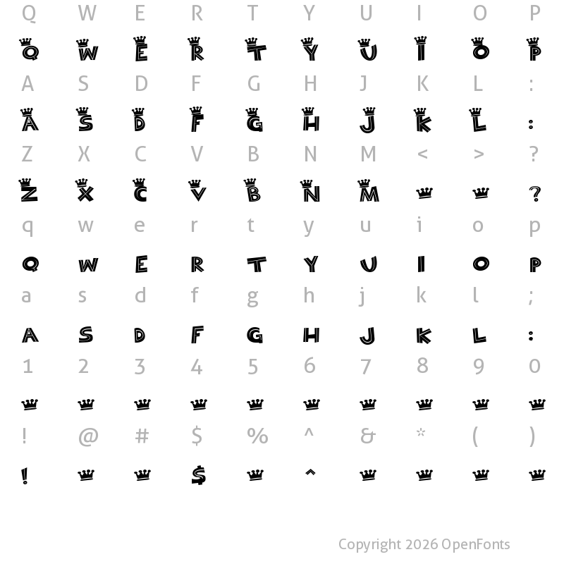 Character Map of Bayou Cowboy Regular