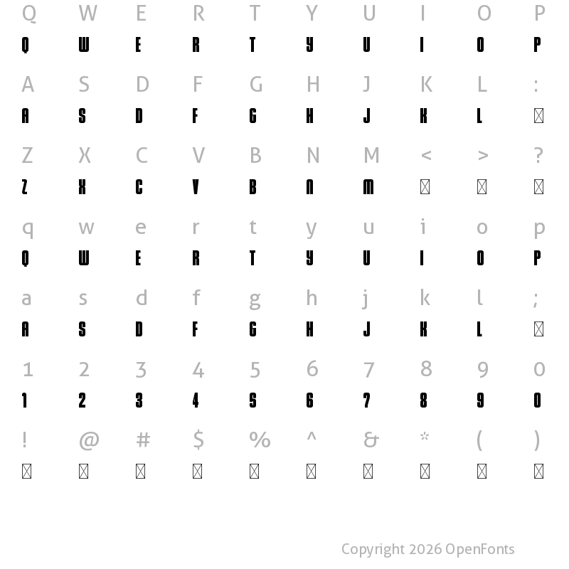 Character Map of Bayside Demo Regular