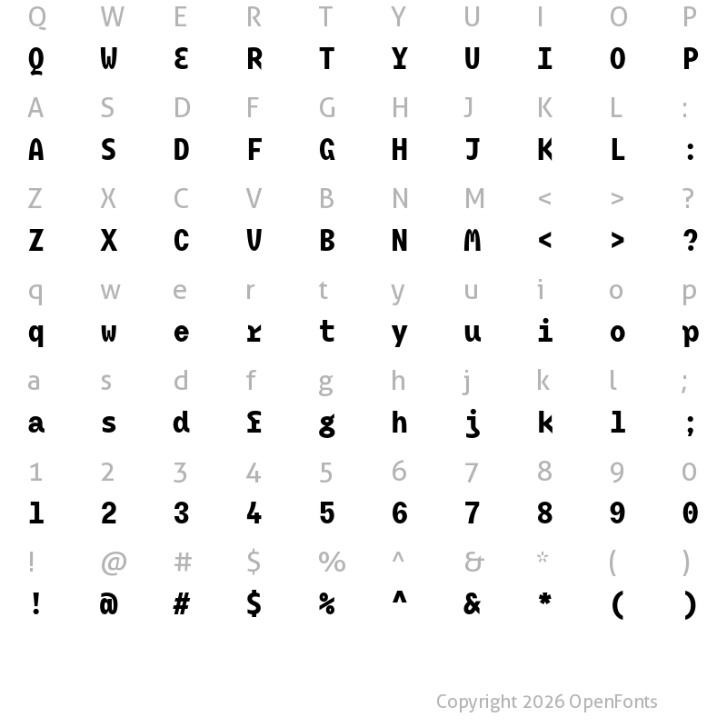 Character Map of BC Mikser Bold