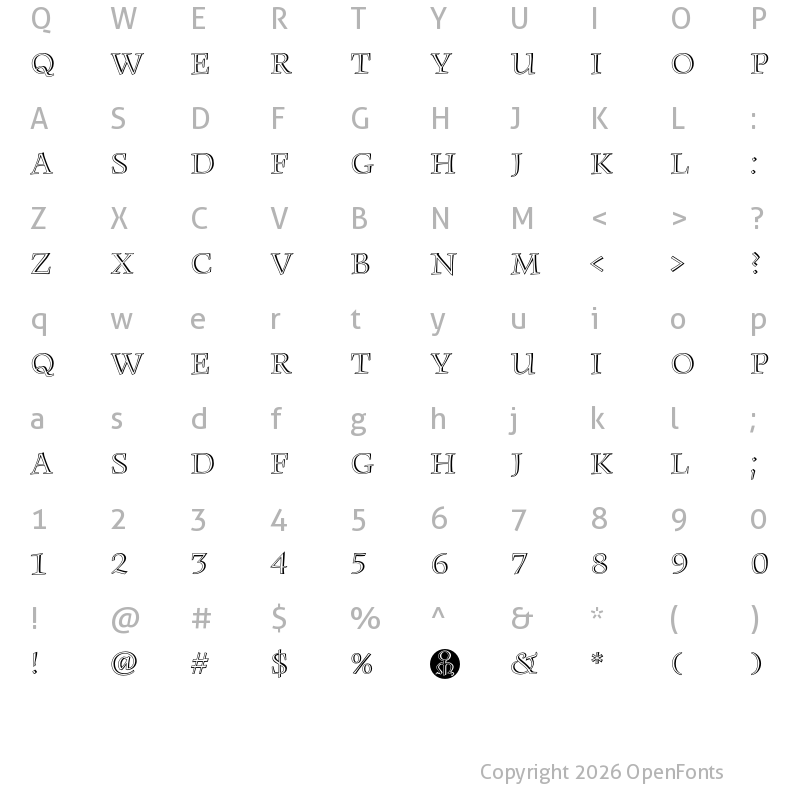 Character Map of BC Monument Regular