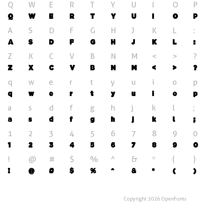 Character Map of BD Caramel Regular