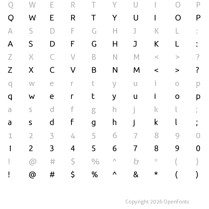 Character Map of BDP Clien Bold