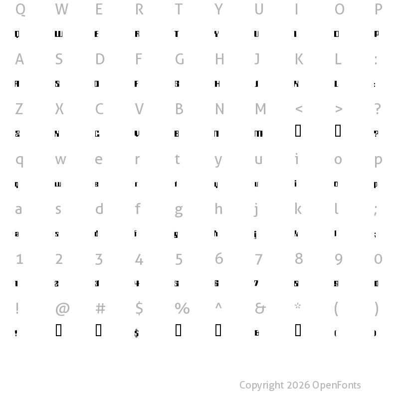 Character Map of BDRocket70 Regular