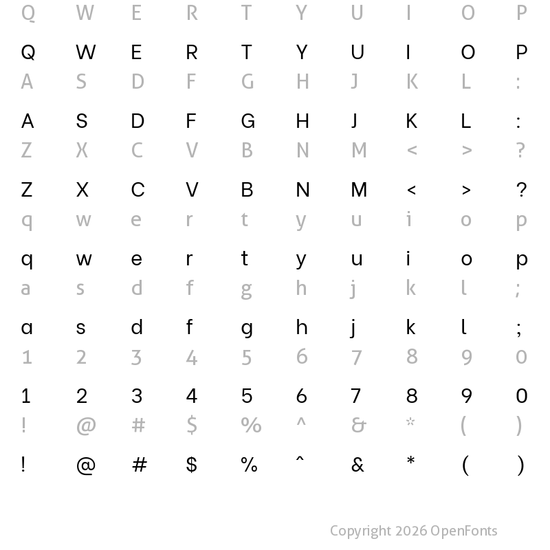 Character Map of Be Vietnam Regular