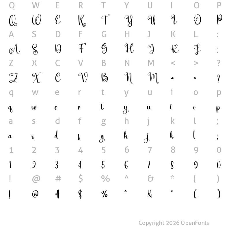 Character Map of Beaming Regular