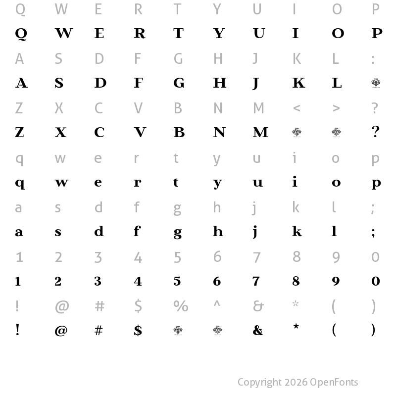 Character Map of Beaumaris Demo Regular