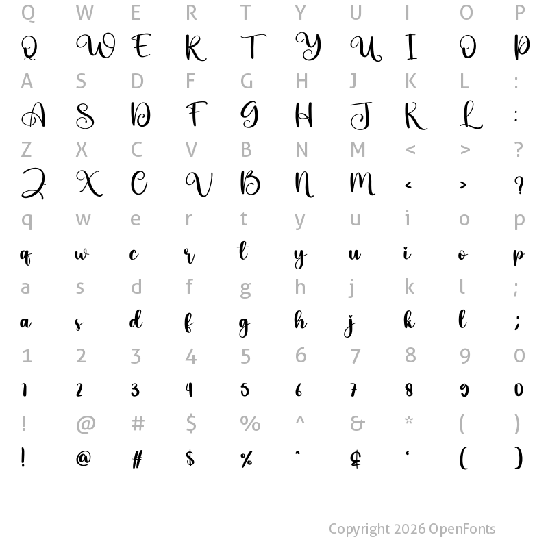 Character Map of Beautiful Butterfly Regular