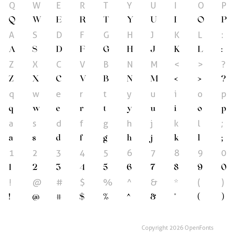 Character Map of Beautiful Comethrue Demi Bold
