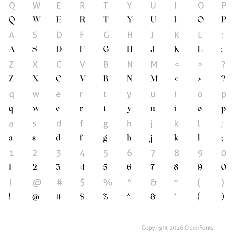 Character Map of Beautiful Comethrue Demi Bold Condensed