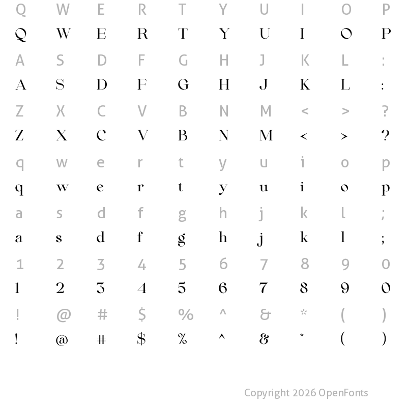 Character Map of Beautiful Comethrue Medium