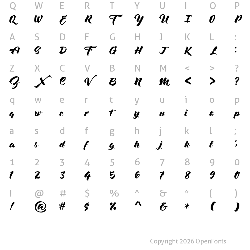 Character Map of Beautiful Regular