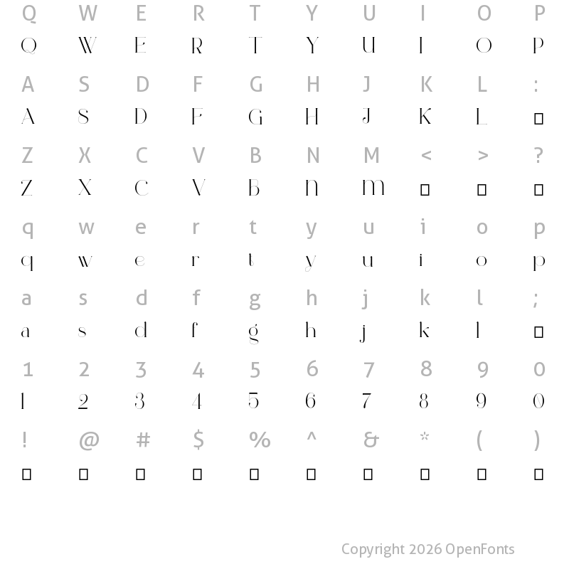 Character Map of Beauty Ballerina Regular