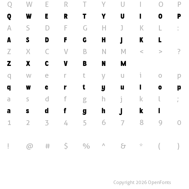 Character Map of Becham Demo Regular