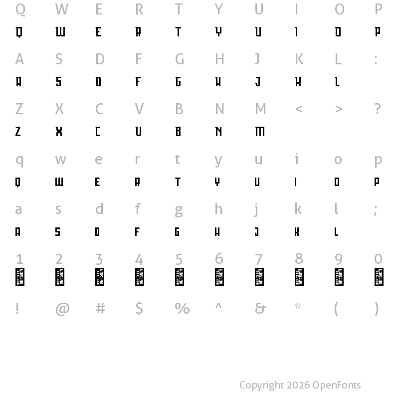 Character Map of Bedebah Regular