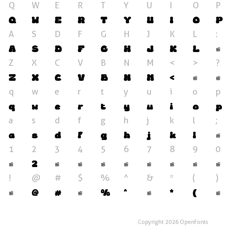 Character Map of BEDIGH Trial Regular