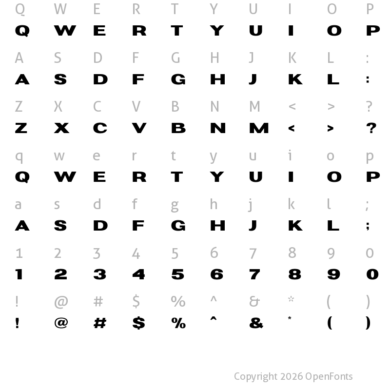 Character Map of Bedug Regular