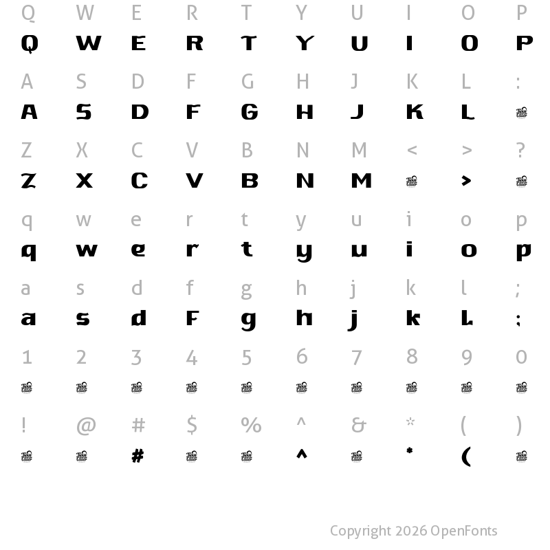 Character Map of Begawan Black