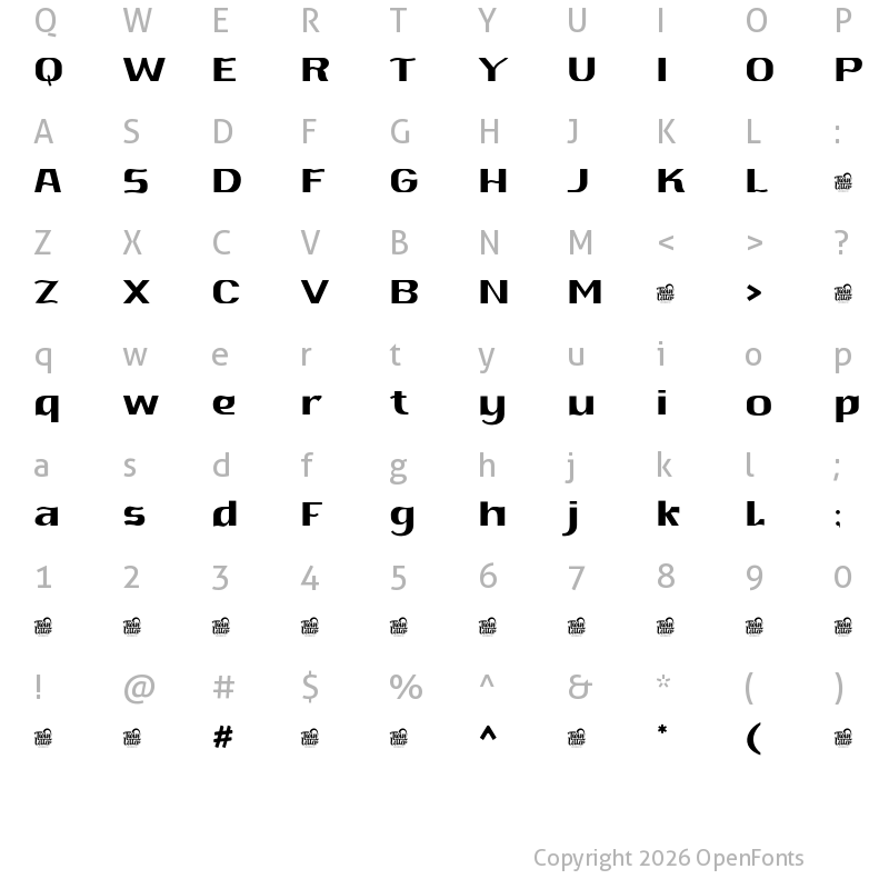 Character Map of Begawan Regular