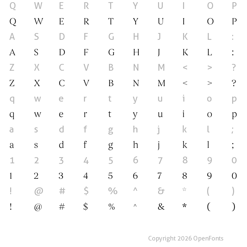 Character Map of Begum Light