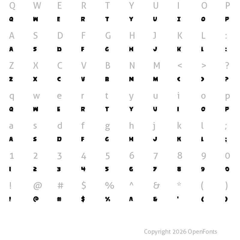 Character Map of Behemuth Condensed Condensed