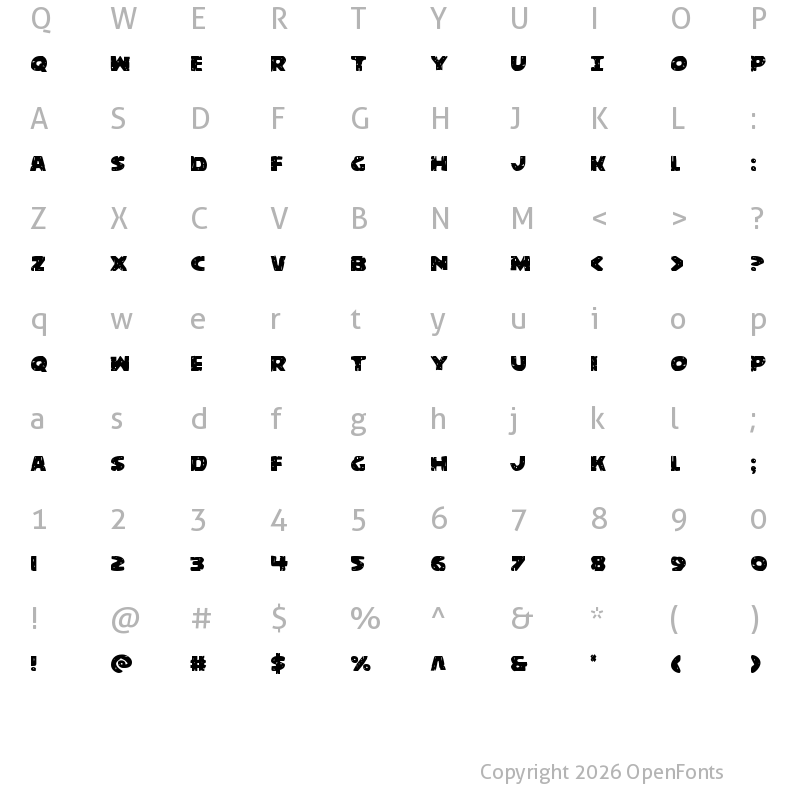 Character Map of Behemuth Regular