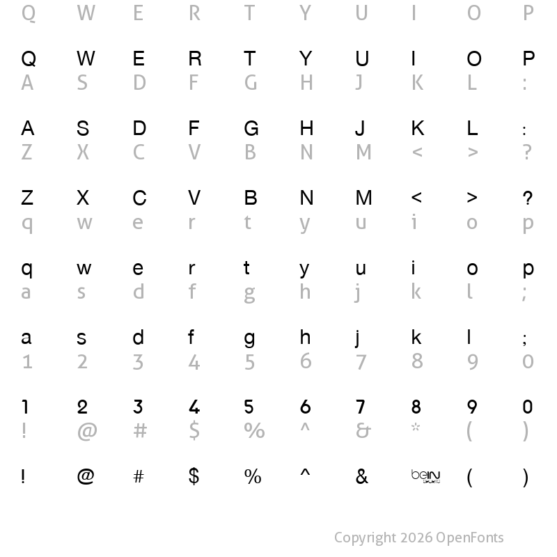 Character Map of beIN Normal Normal