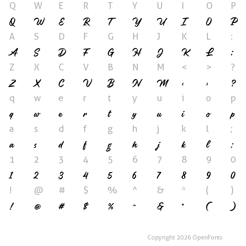 Character Map of Belgates Regular
