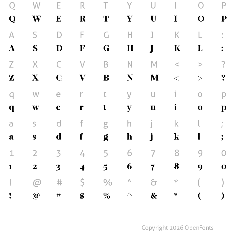 Character Map of Belista Regular