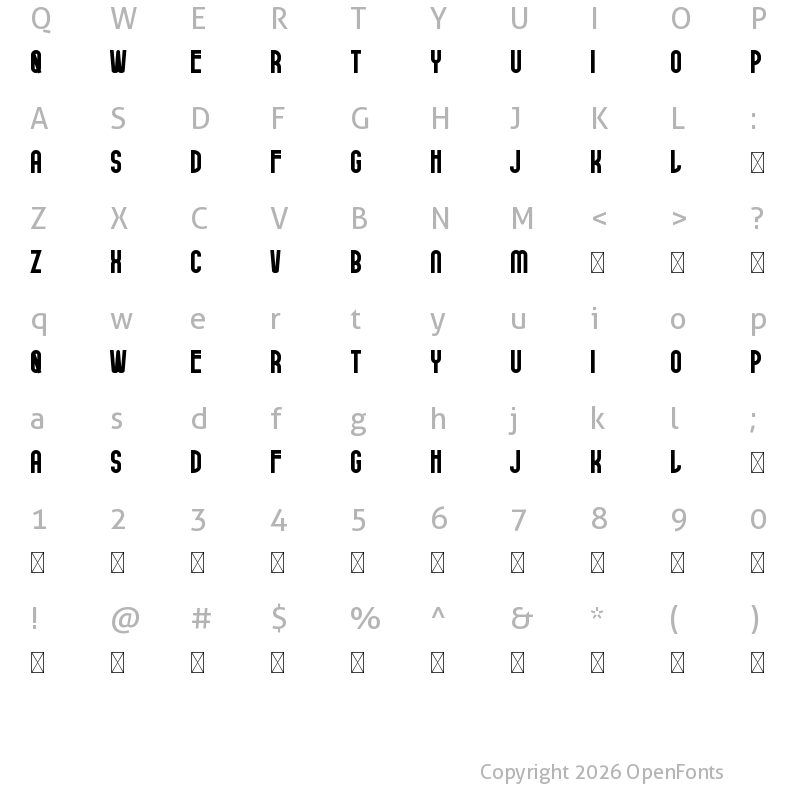 Character Map of Belithel Demo Bold