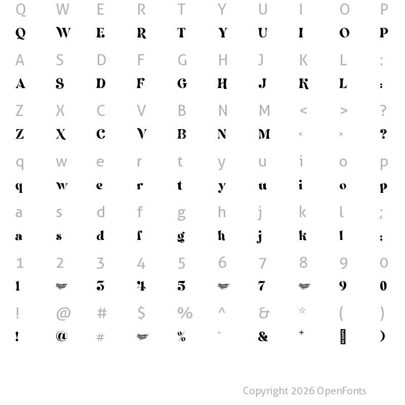 Character Map of Bellagium Demo