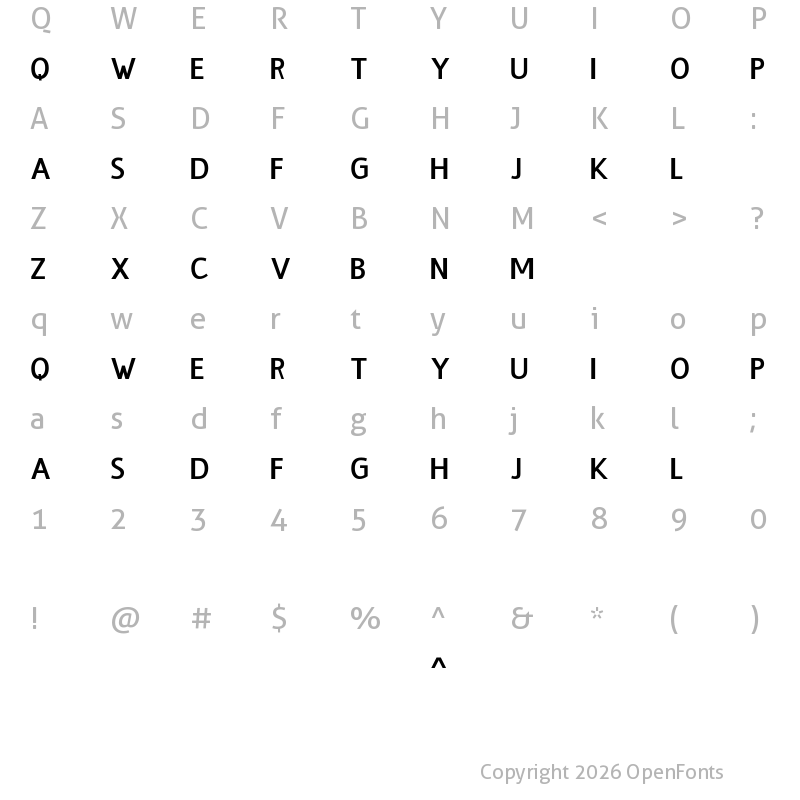 Character Map of Bellance Regular
