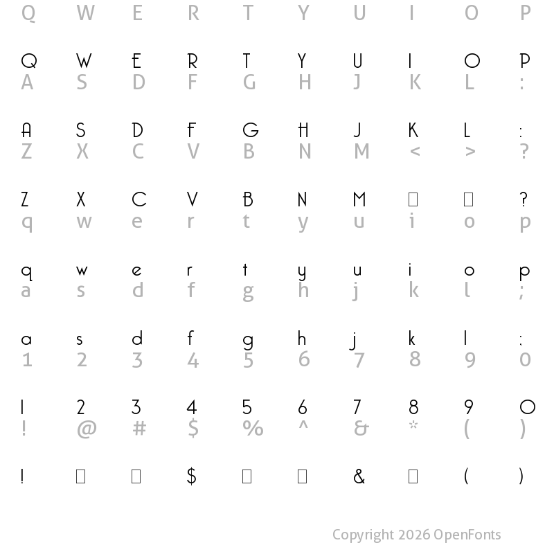 Character Map of Bellerose Light