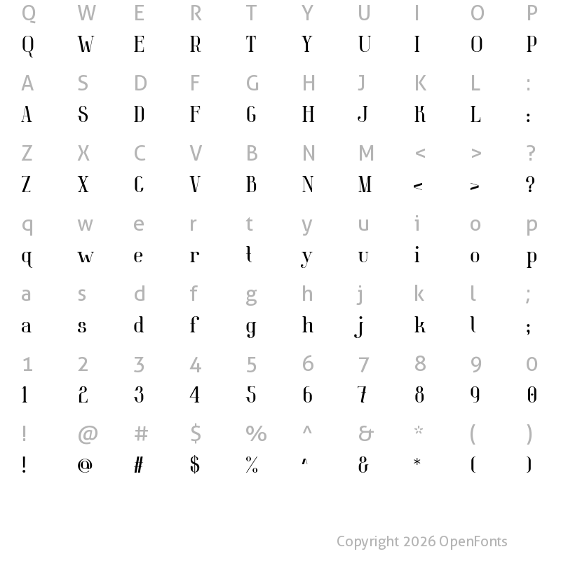 Character Map of Belleview Regular