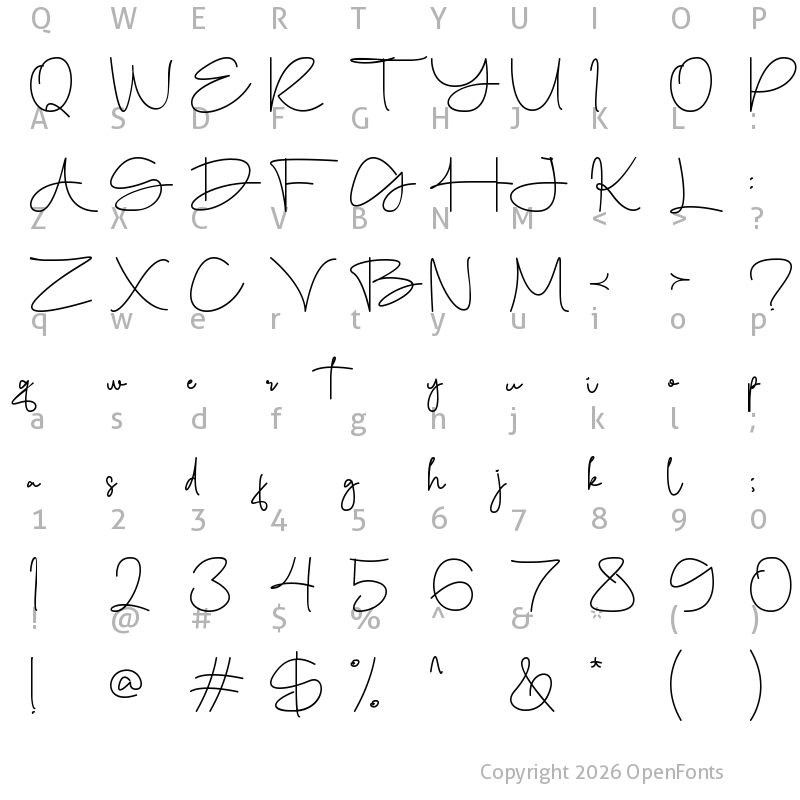 Character Map of Bellogia Regular