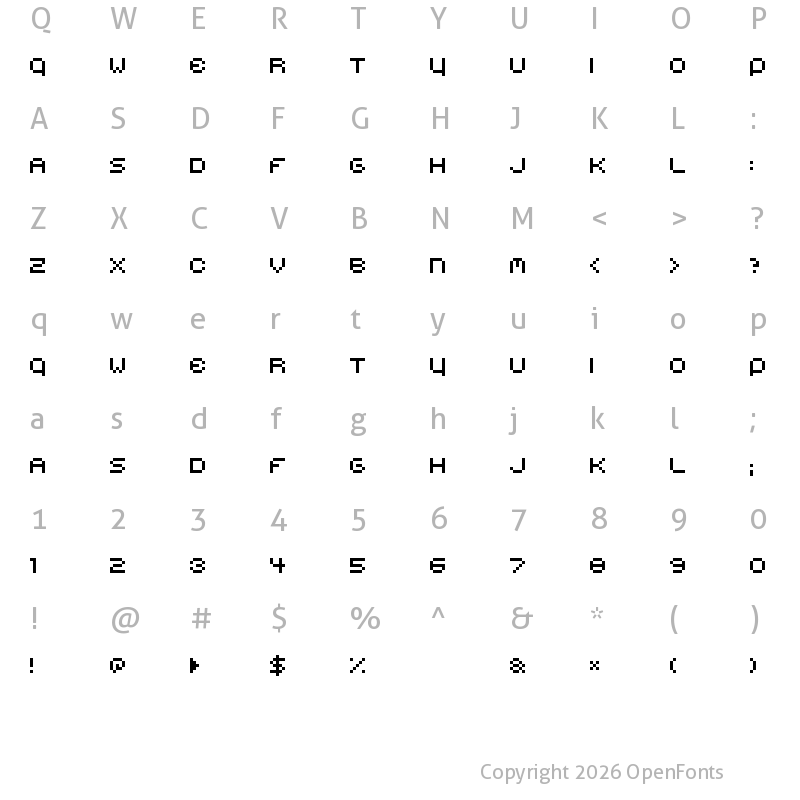 Character Map of Belmongo Regular